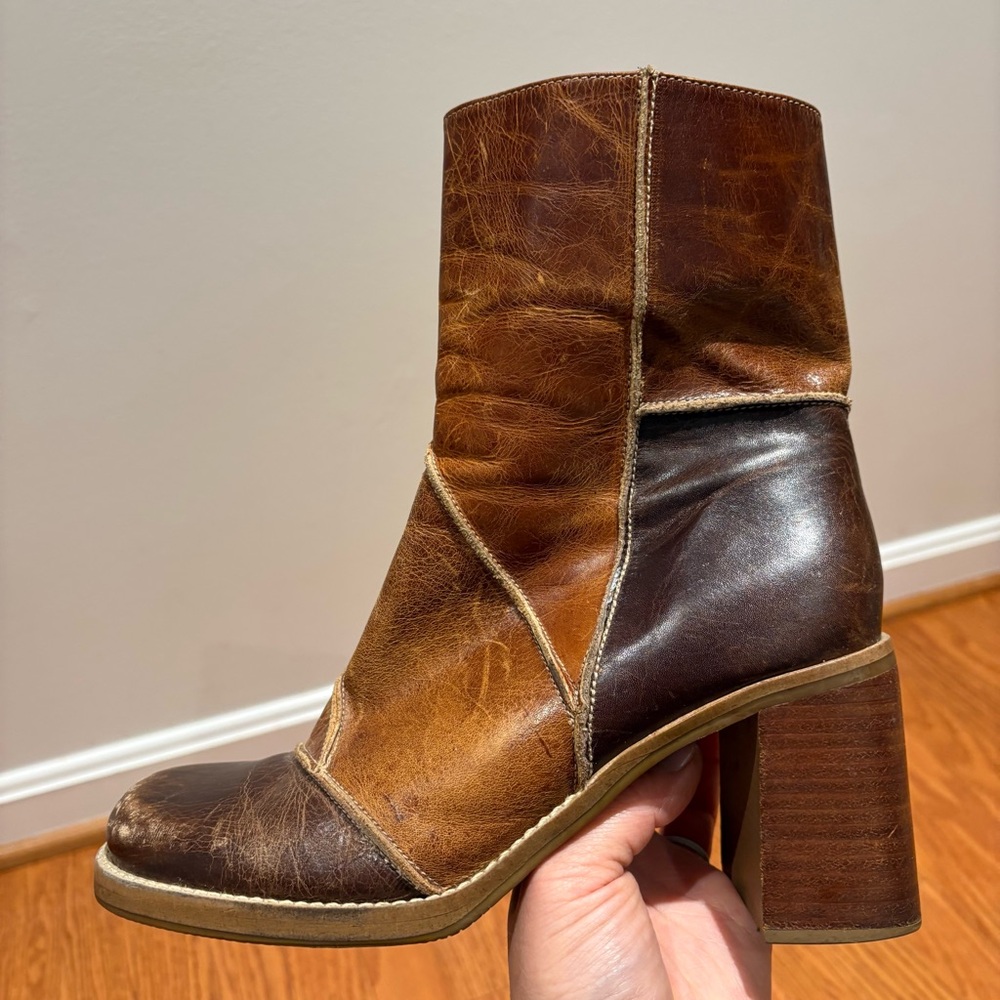 Amanda Smith Vintage Patchwork Leather Ankle Boot… - image 5